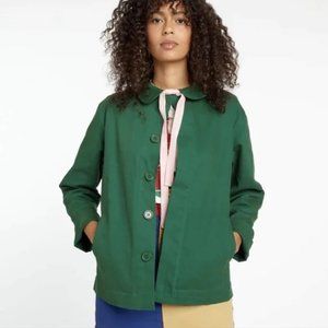 Ban.do Velvet Bow Work Jacket Chore Coat Green S